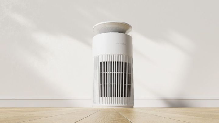 The SwitchBot Air Purifier displayed in a living room