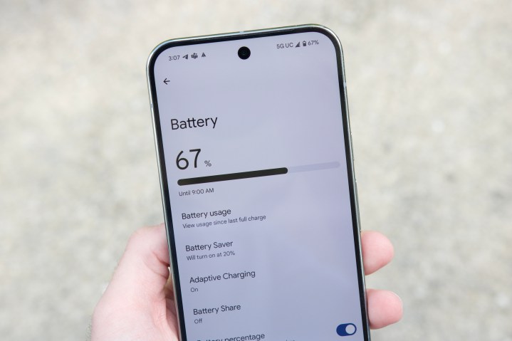 Battery page on the Google Pixel 9 Pro XL.