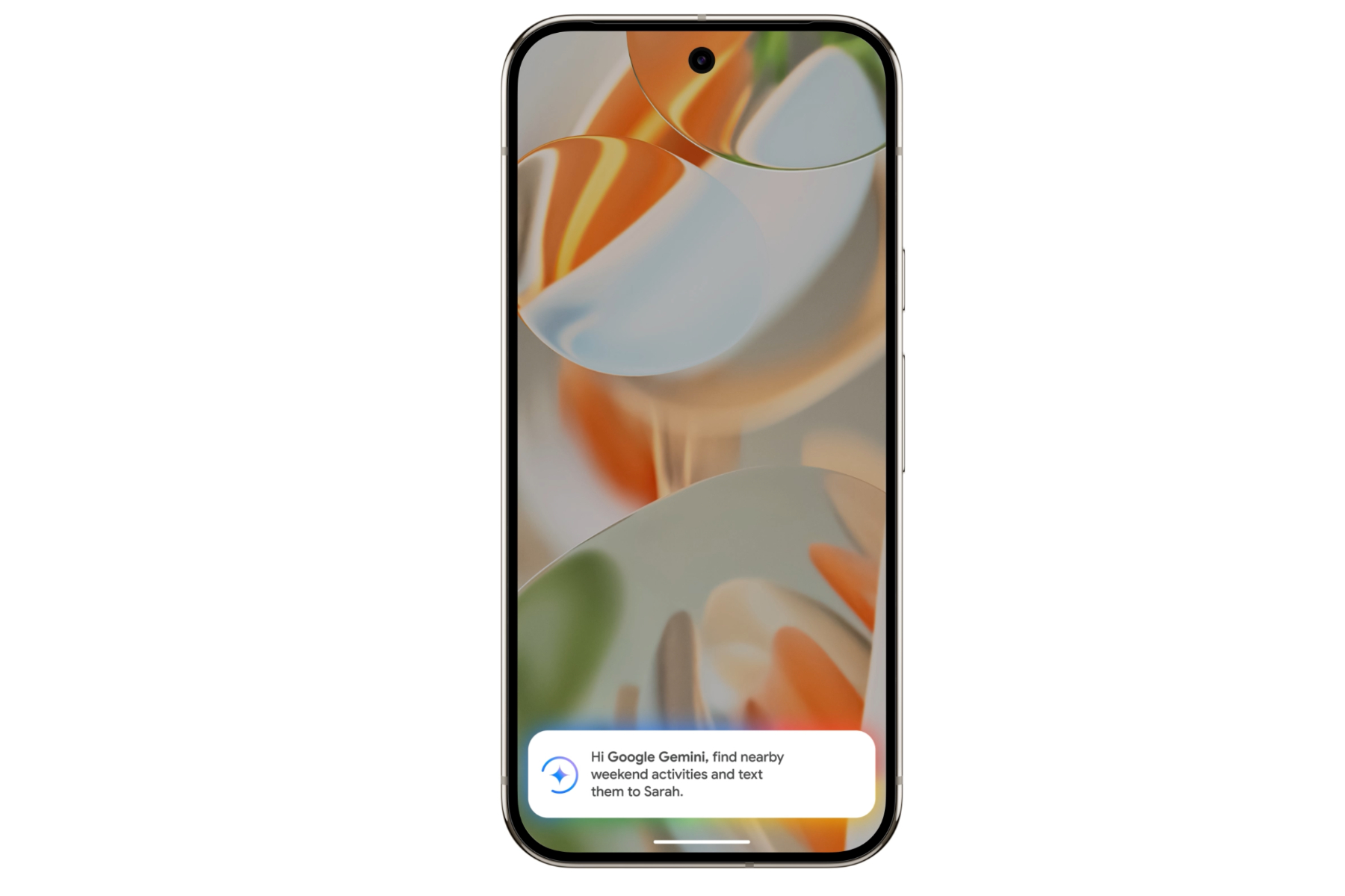 Sending a message through Gemini on a smartphone.