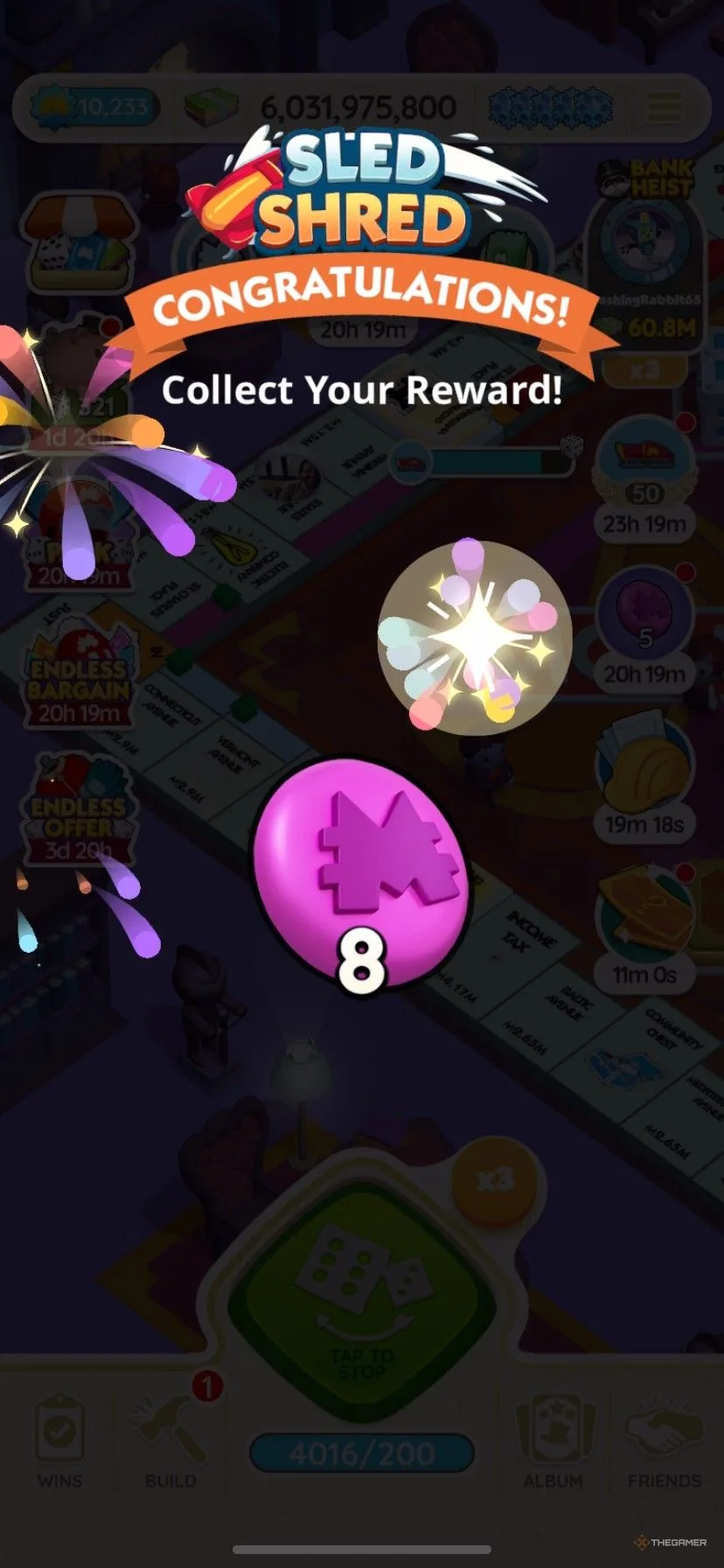 Sled Shred Rewards Unlocked in Monopoly Go (Jan 21-22)