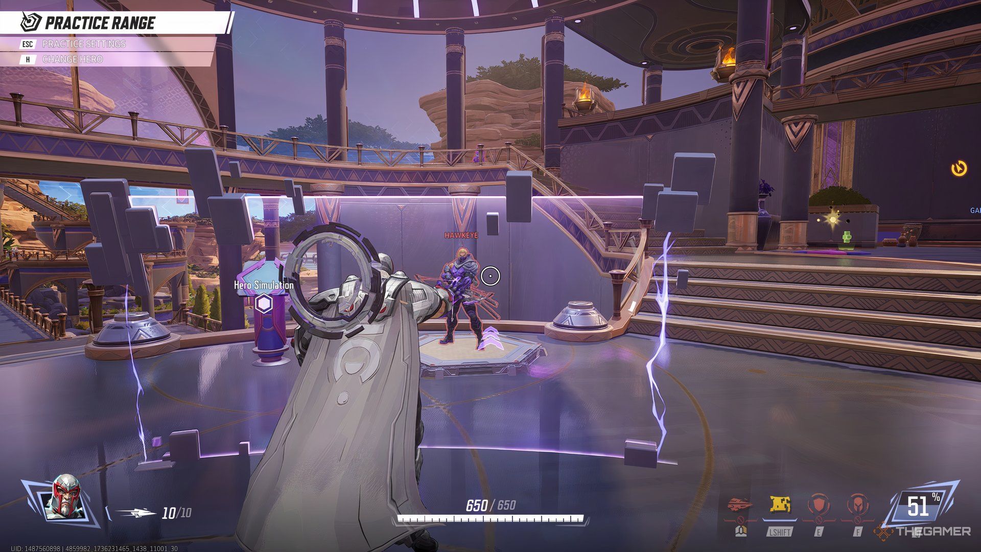 Magneto deploying his shield against Hawkeye in Marvel Rivals.