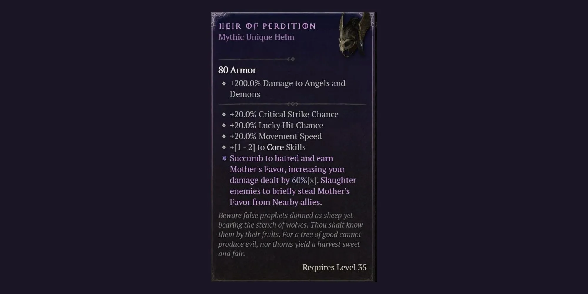Unlocking the Mythic Heir of Perdition Unique Helm