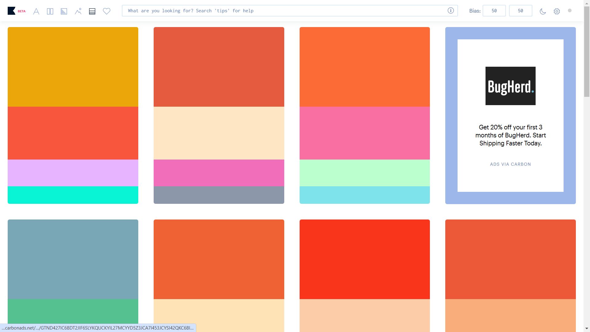 Color palettes generated in Khroma.