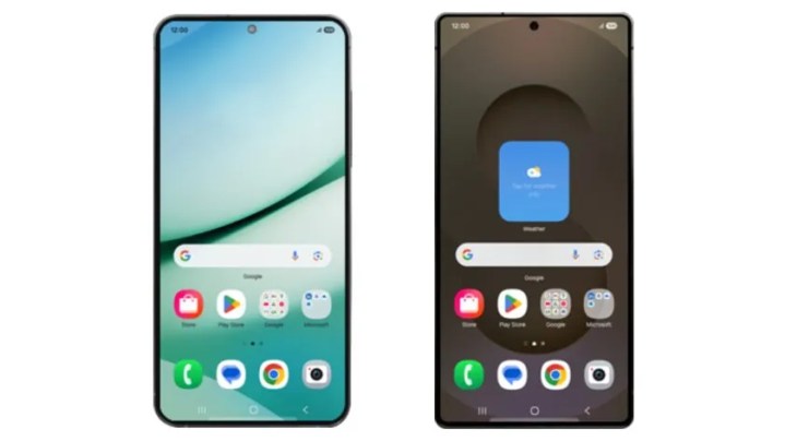 Renders of the Galaxy S25 Plus and Galaxy S25 Ultra smartphones.