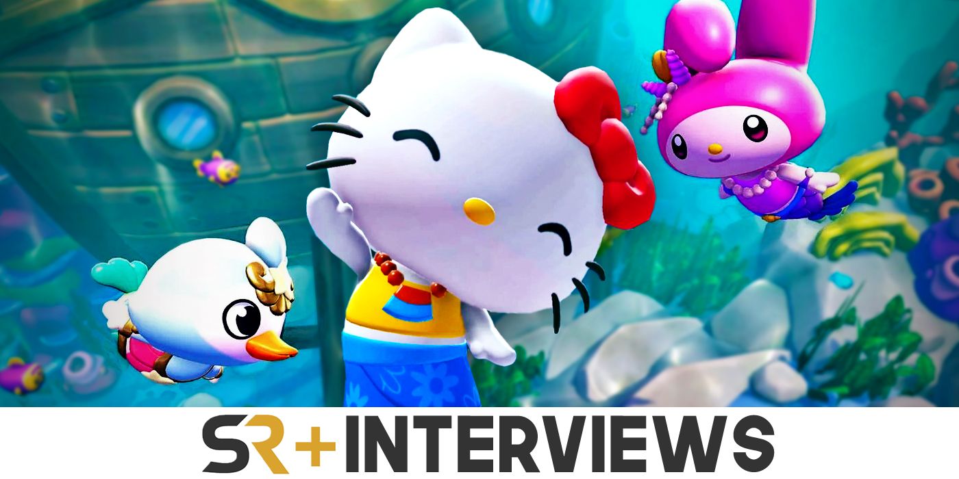 Hello Kitty waving underwater with Melody.