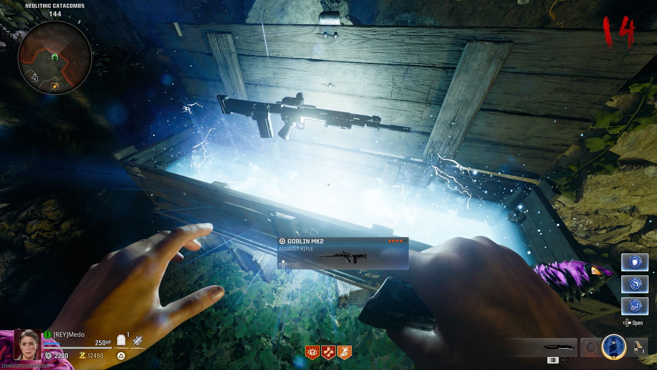 Player about to pick up a weapon from the mystery box - bo6