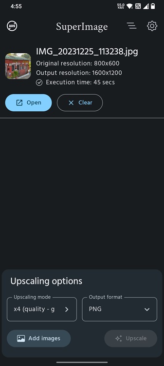 SuperImage Android App Interface