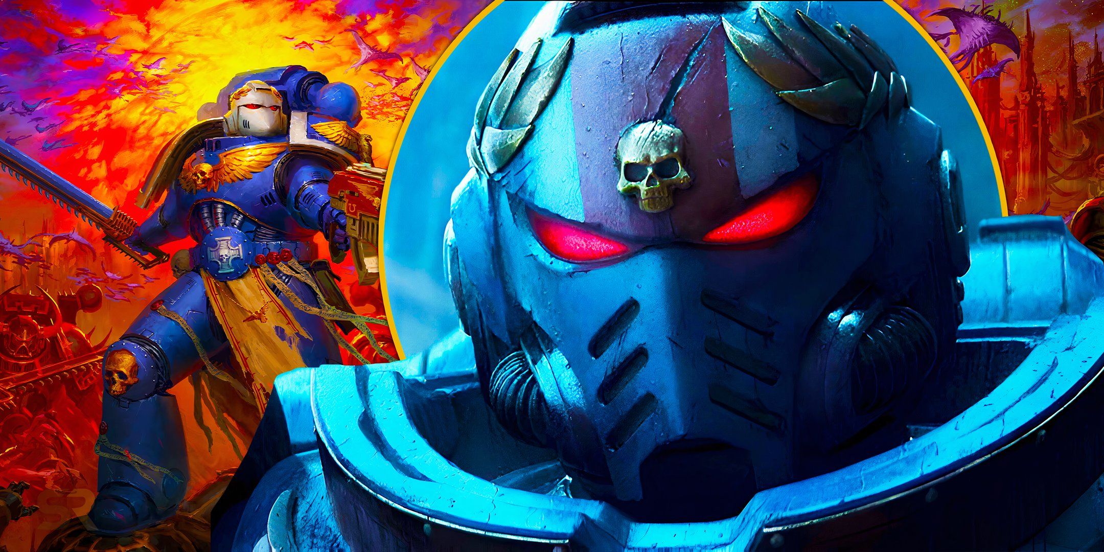 An armored warrior in the Warhammer 40k show custom image