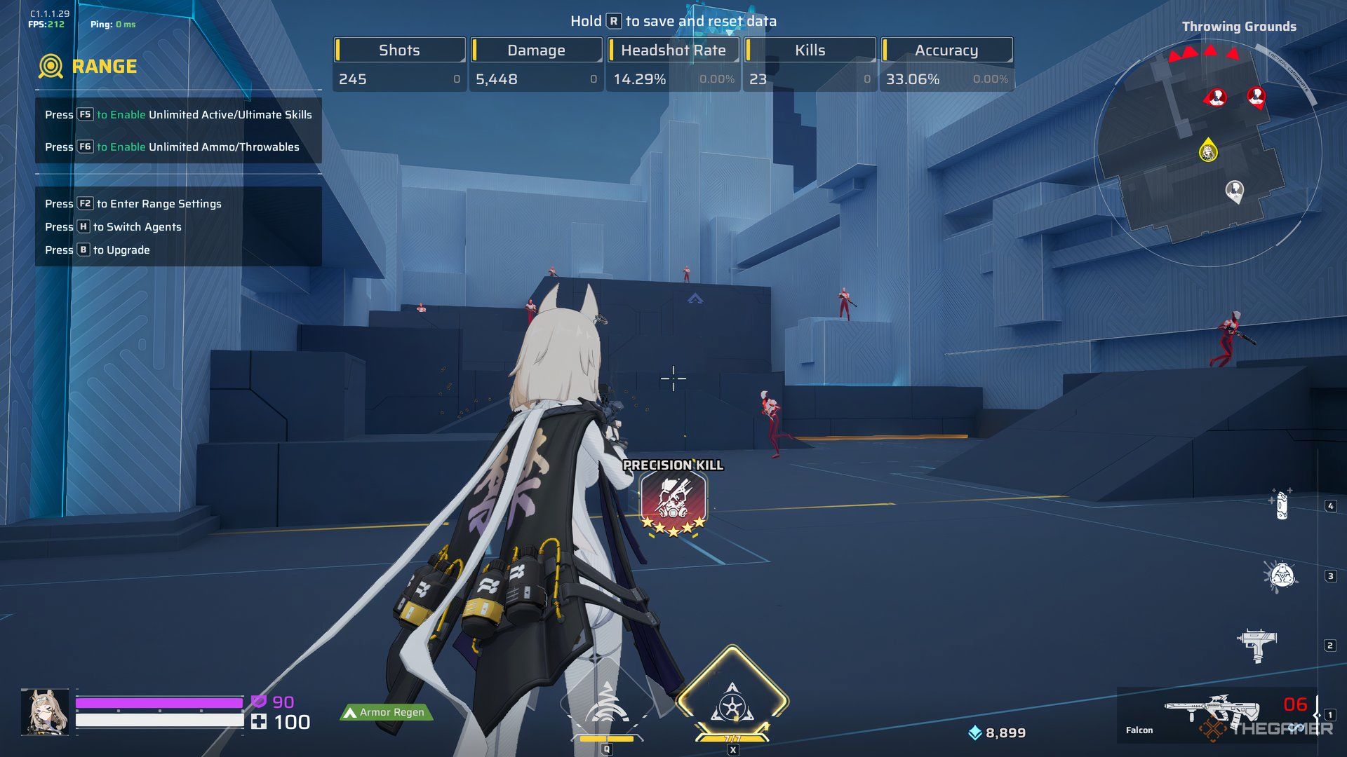 Meredith in the training range of Strinova.