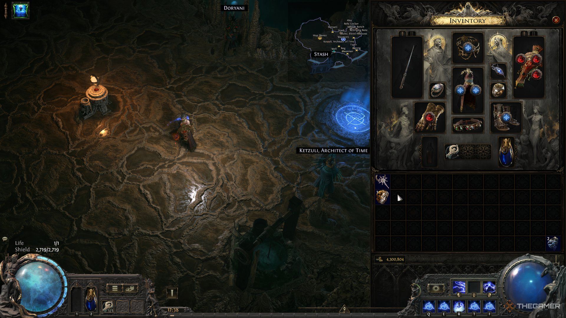 Player using an Orb of Chance on a Stellar Amulet to try for an Astramentis.