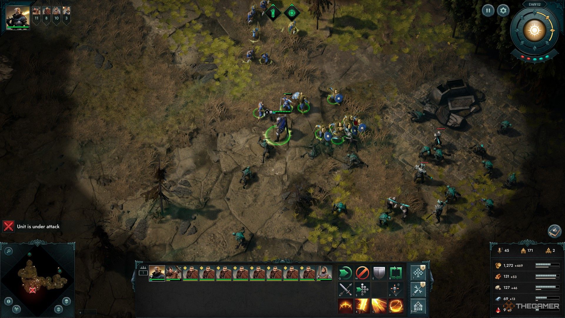 Edwin leads a squad of emboldened soldiers in Age of Darkness: Final Stand.