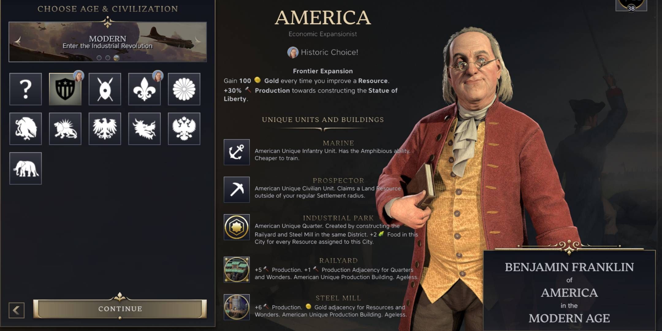 Franklin in the Modern Age