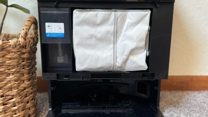 Deebot X8 Pro Omni Docking Station with the front panel off