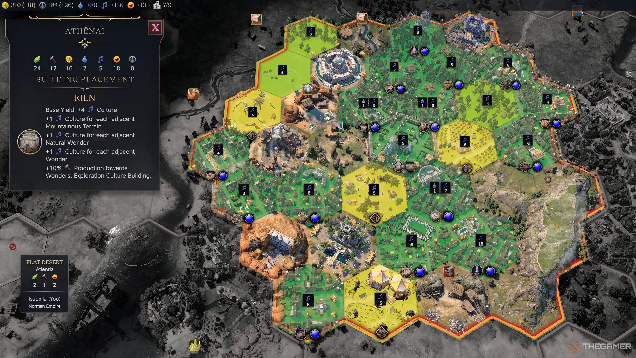 Player selecting a tile to improve in Civilization 7.