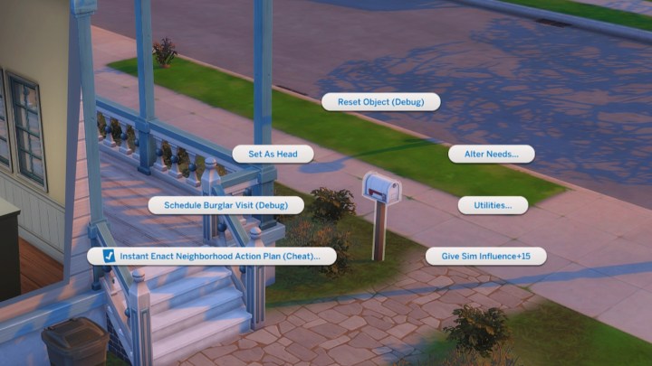 The Sims 4 mailbox cheats.