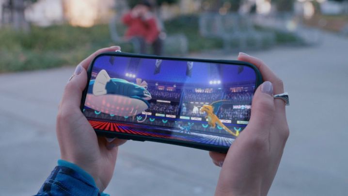 Pokémon Champions being played on a mobile device.