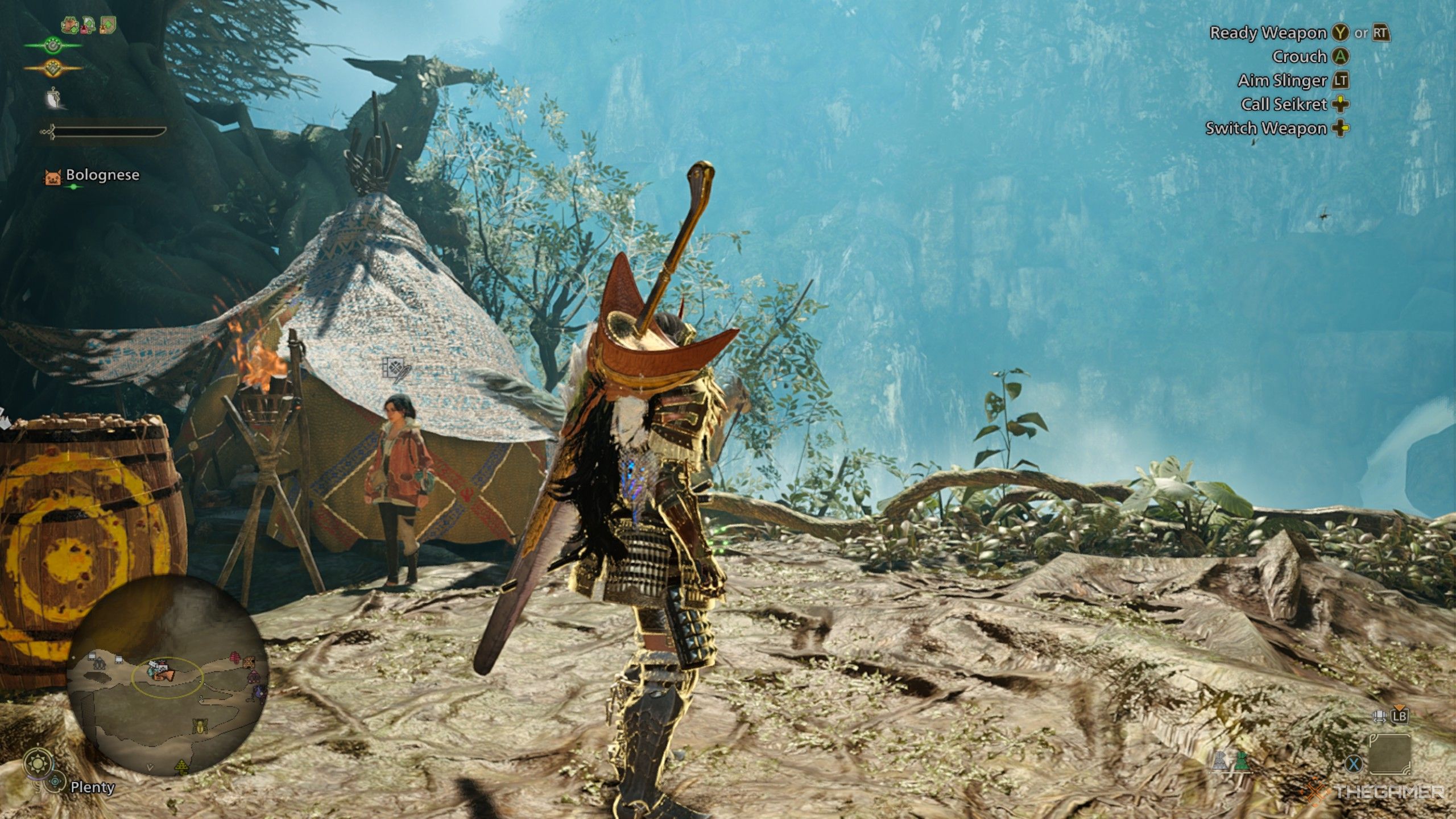 Monster Hunter Wilds pop-up camp bower of the great tree.