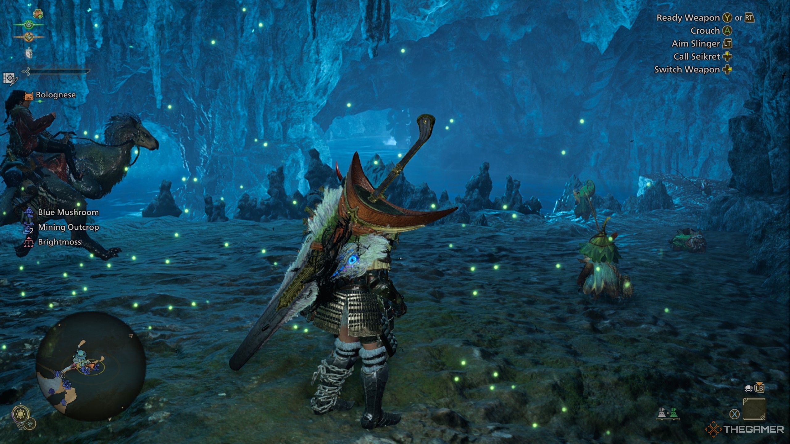 Monster Hunter Wilds pop-up camp underground lake.