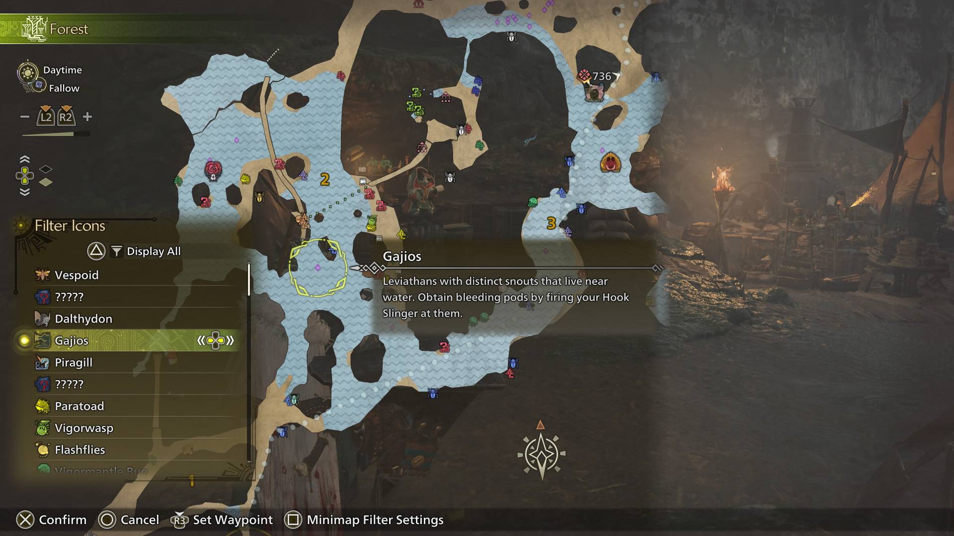 Monster Hunter Wilds Sharp Fangs tracking Gajios on map