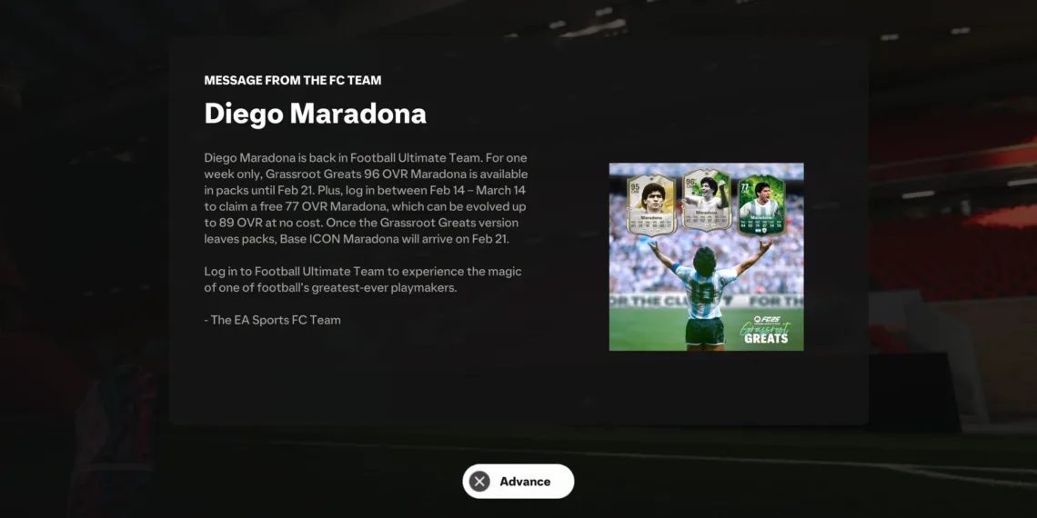 FC 25 Grassroot Greats Card Compilation and Maradona Evolution Guide