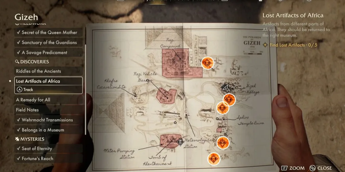 Locate All Gizeh Lost Artifacts in Indiana Jones: The Great Circle