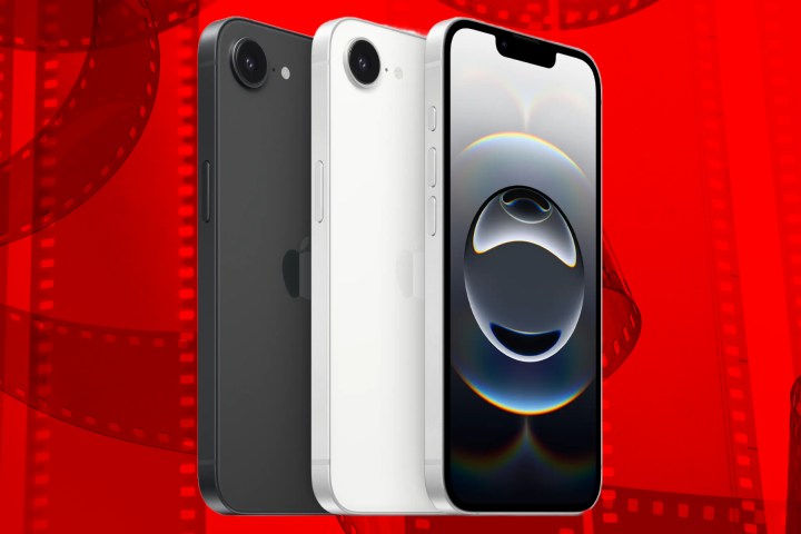 iPhone 16e shown in black and white colors