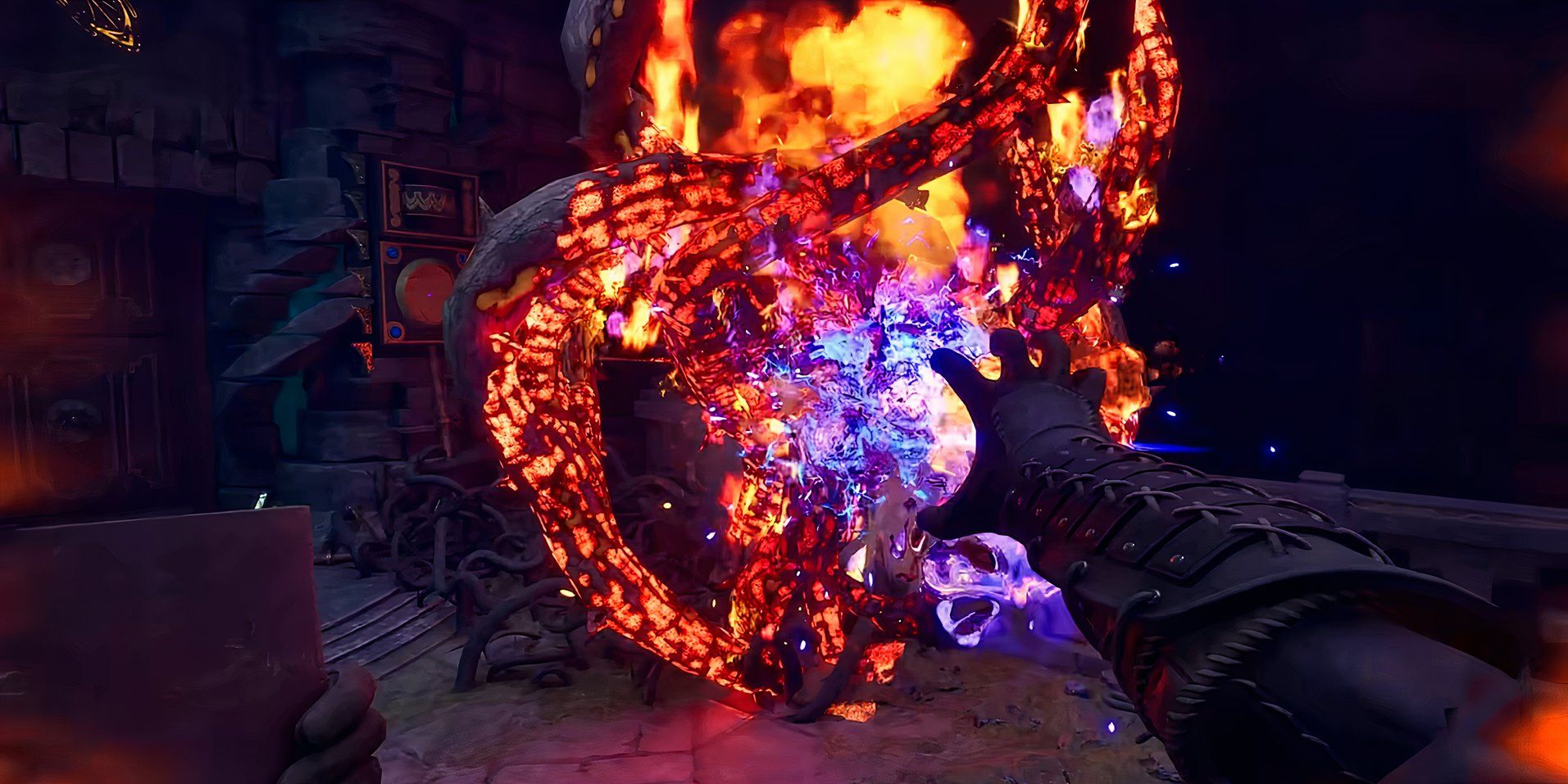 Wizard casting Fire spell in Avowed