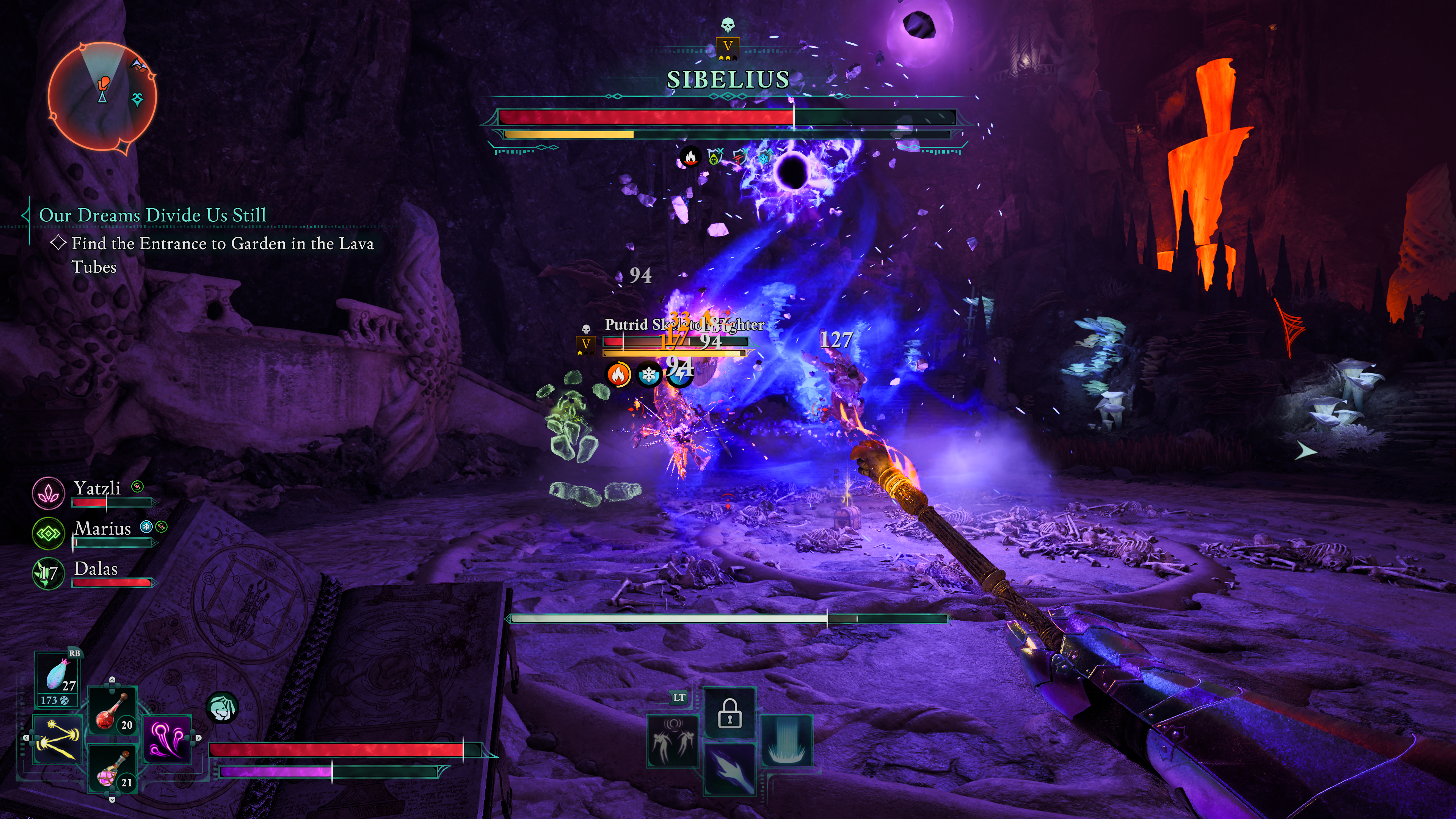 Boss battle against Sibelius in Avowed