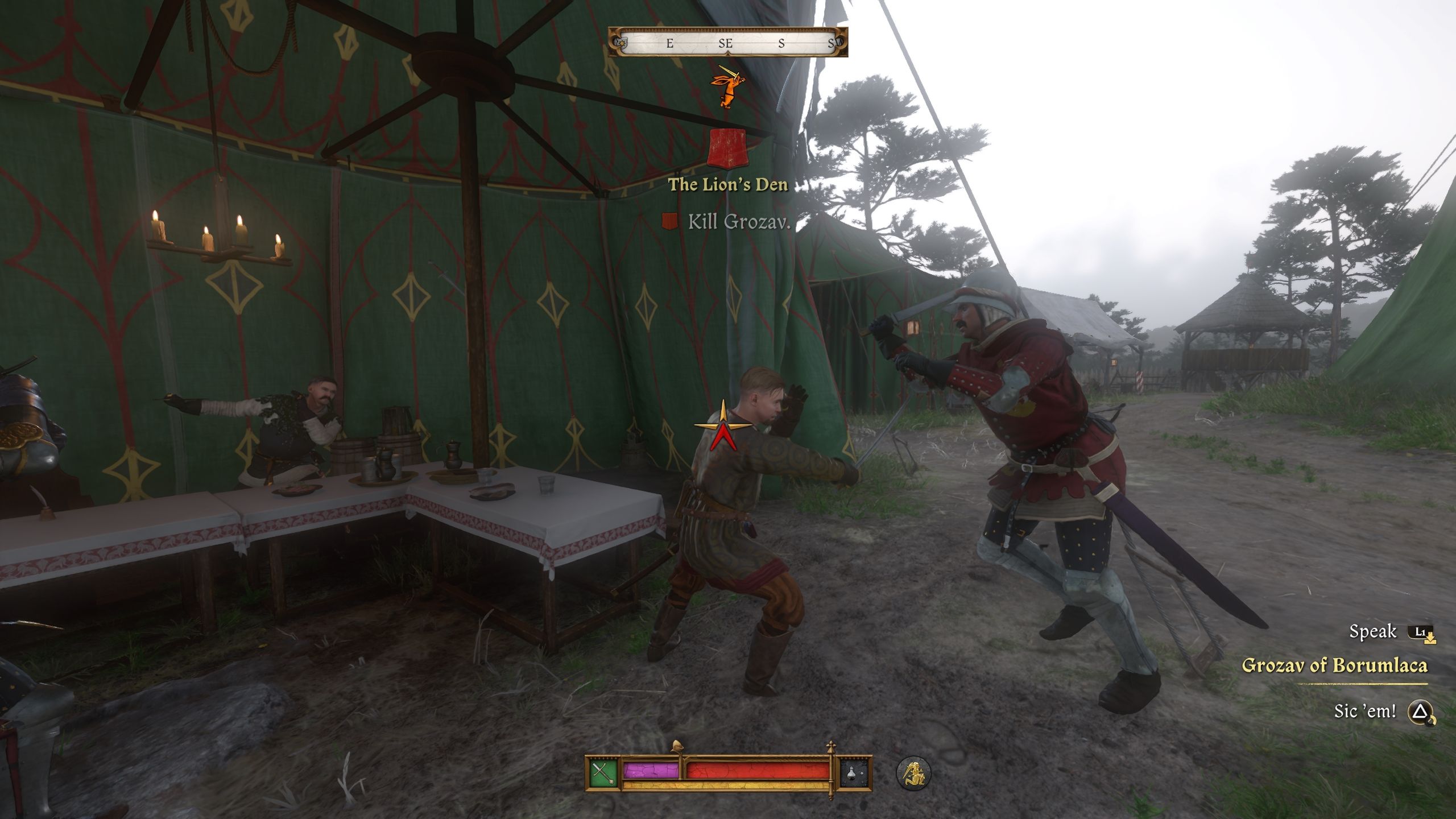 Player preparing to engage Grozav - kcd2