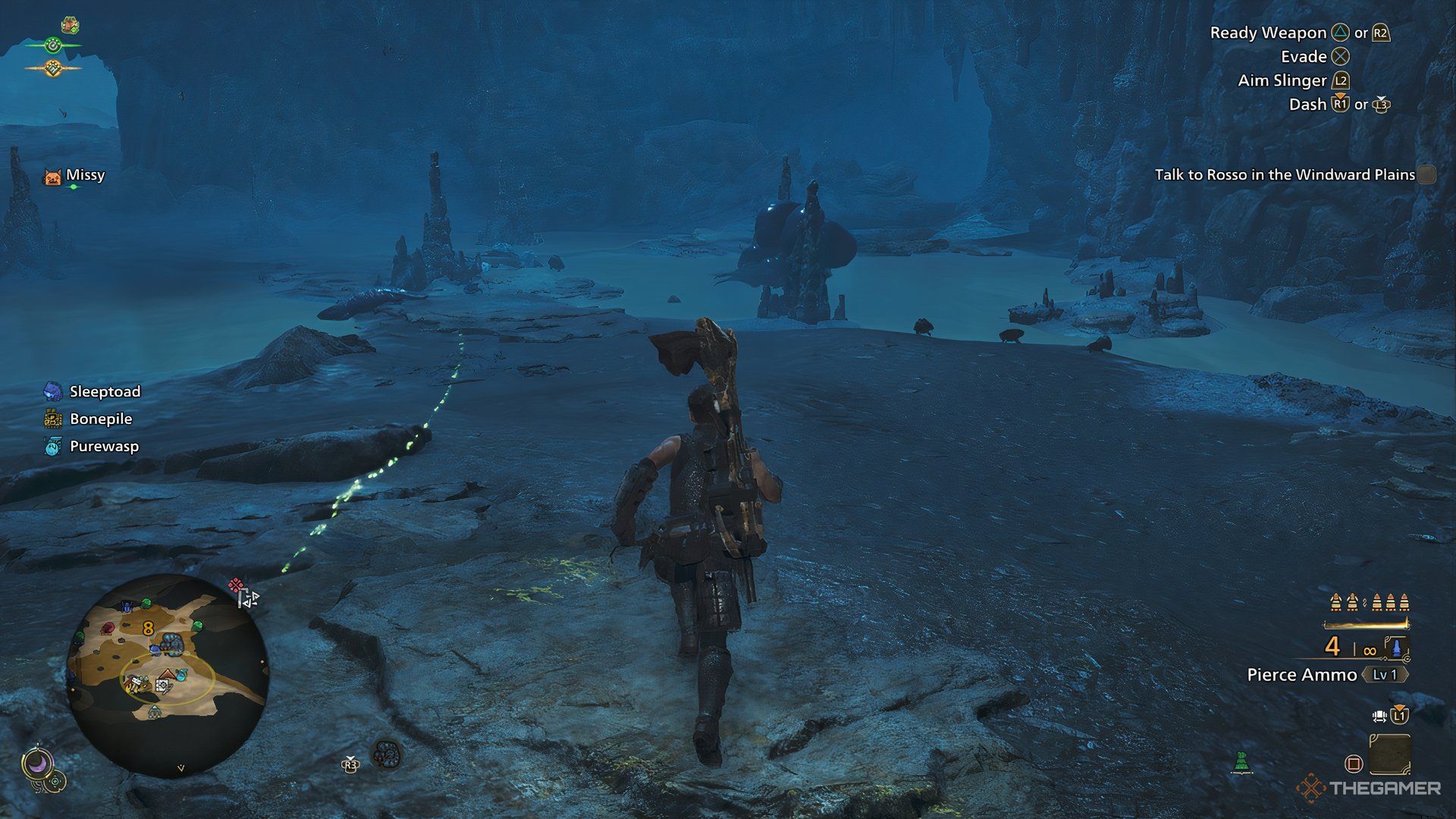 Running while equipped with a Light Bowgun in Monster Hunter Wilds.