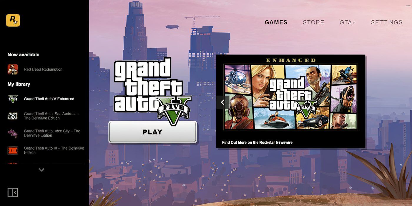 Rockstar Games Launcher featuring GTA 5 Enhanced