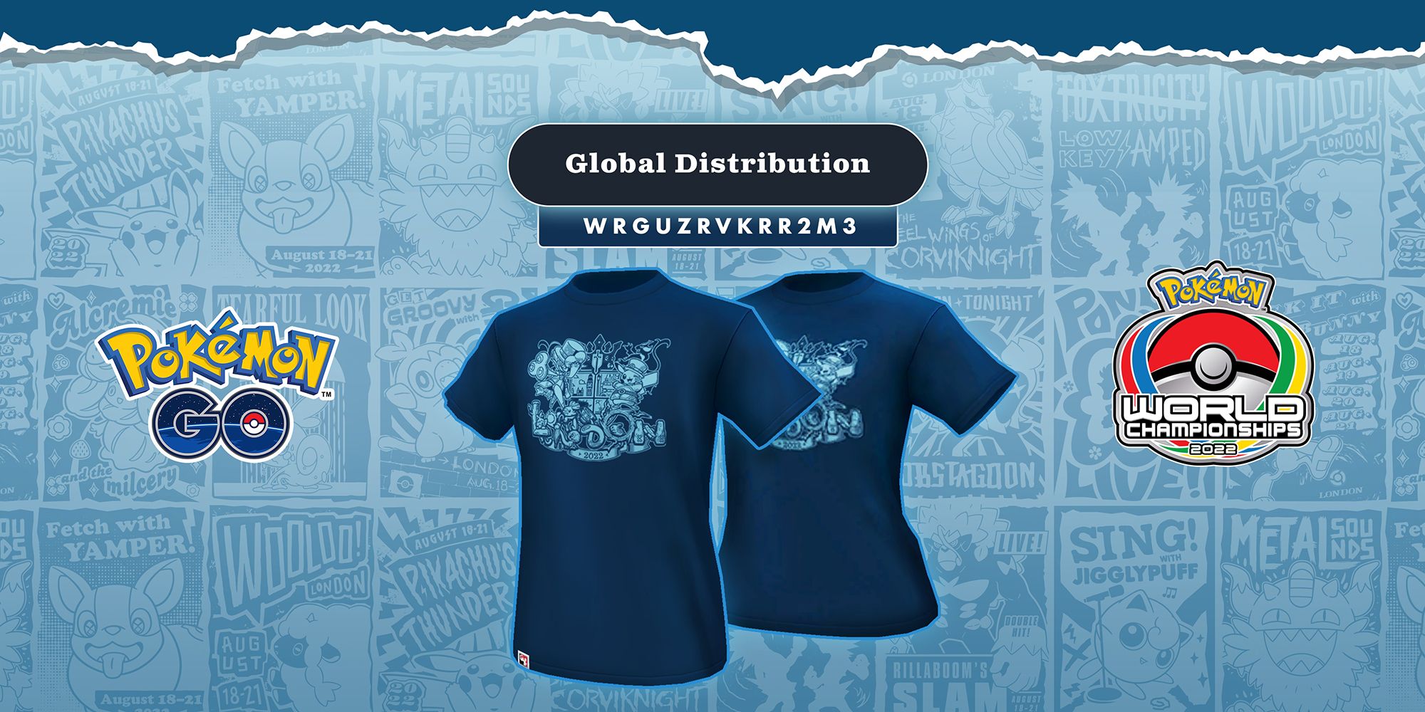 The Pokémon Worlds 2022 Championship Avatar T-Shirt available in Pokémon GO