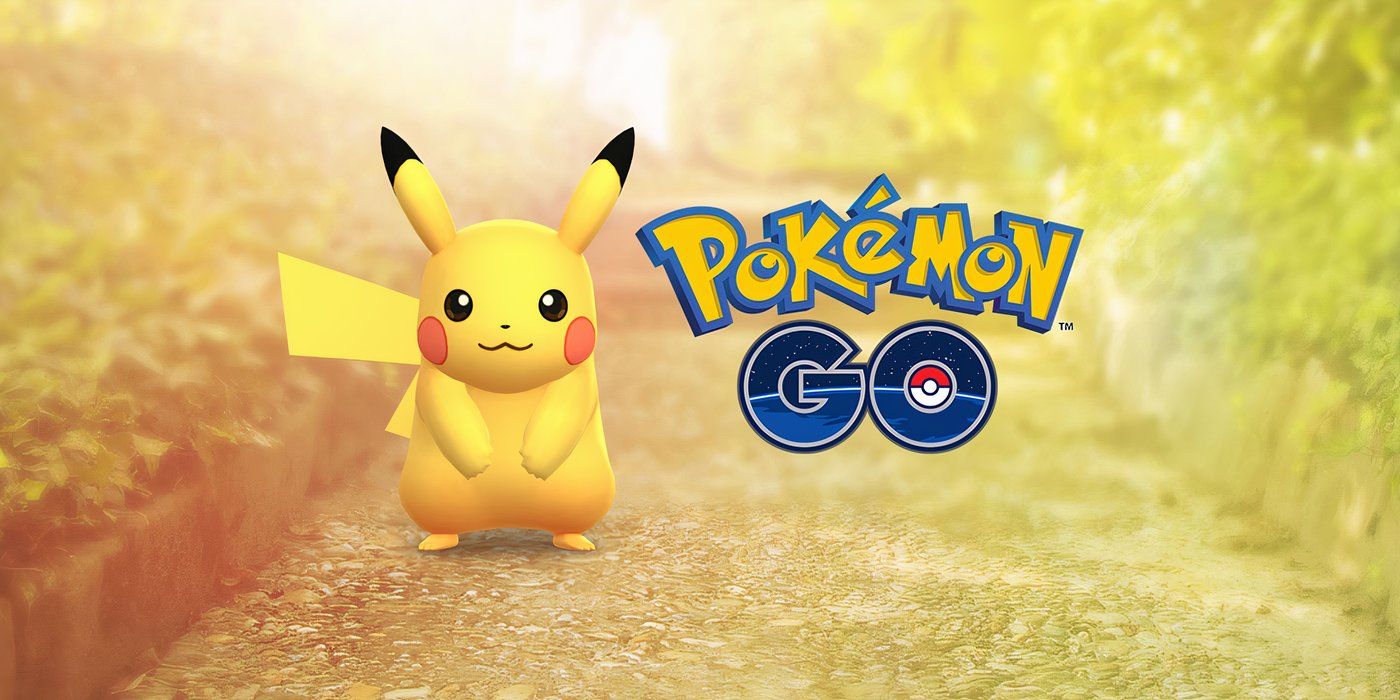 A cheerful Pikachu beside the Pokémon GO logo