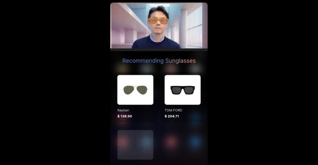 Demo preview of Newnal AI buying sunglasses