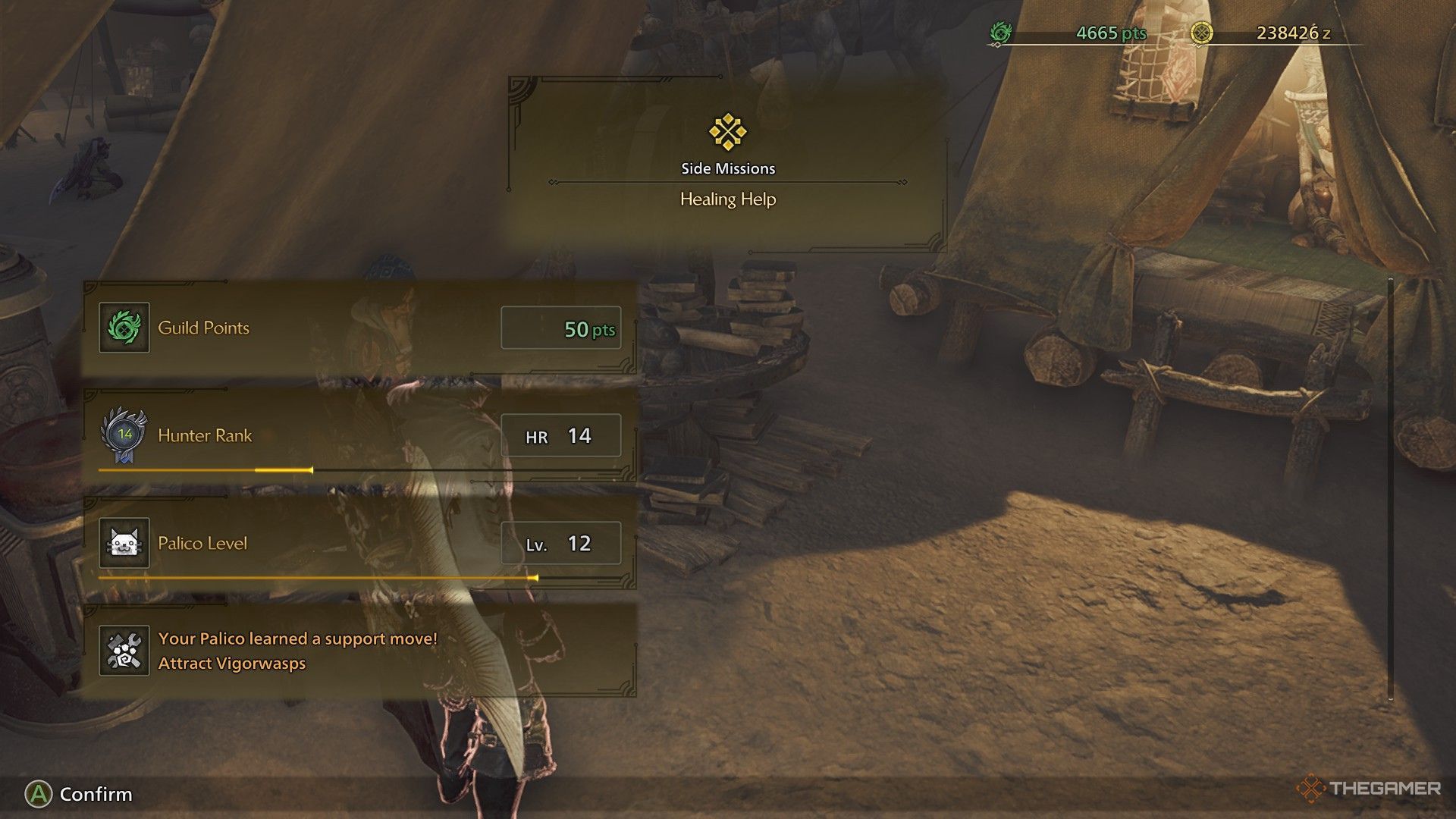 Rewards from completing the Healing Help side quest in Monster Hunter Wilds.