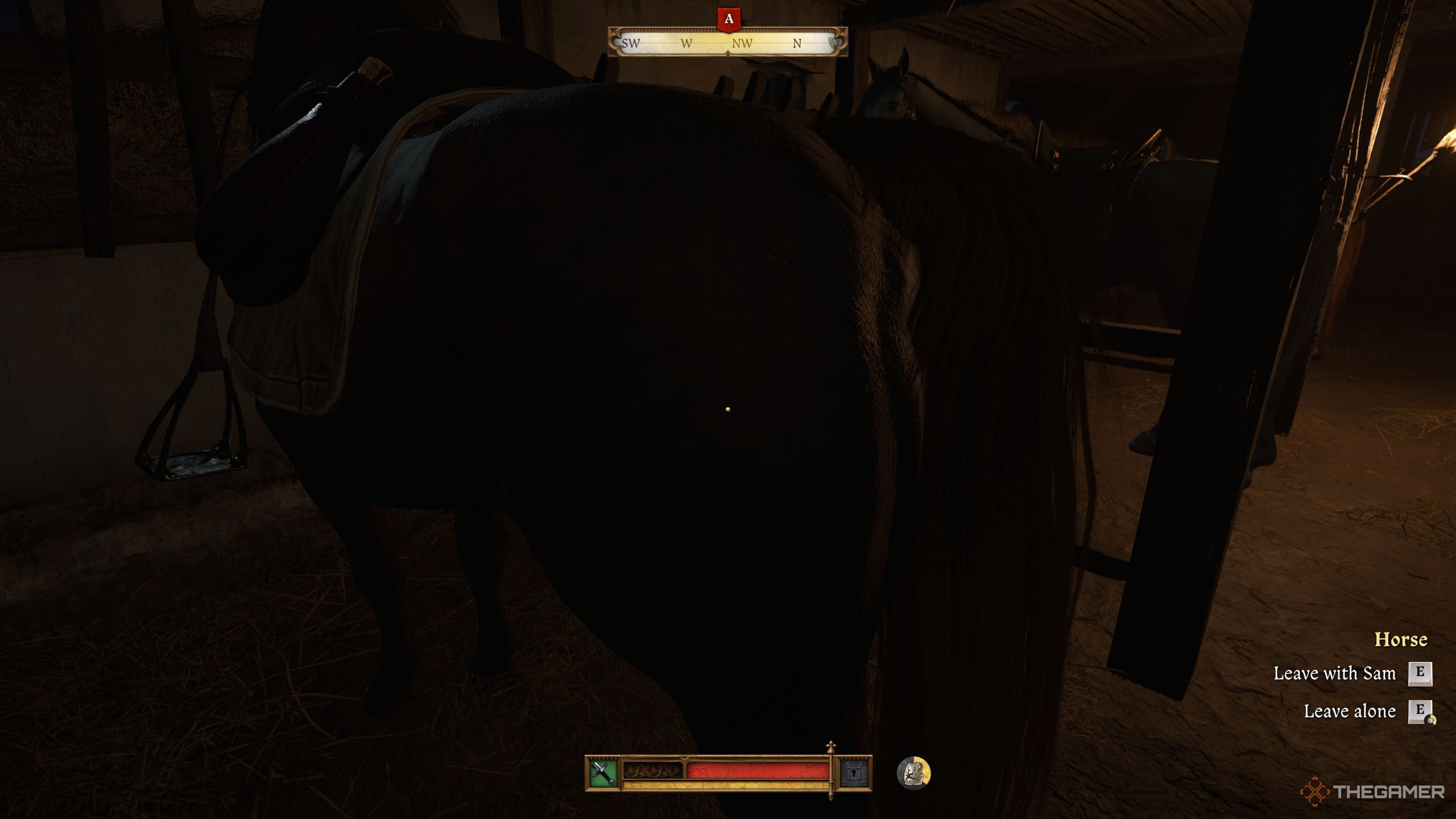 Henry leaving with Sam on the horse in Kingdom Come: Deliverance 2.