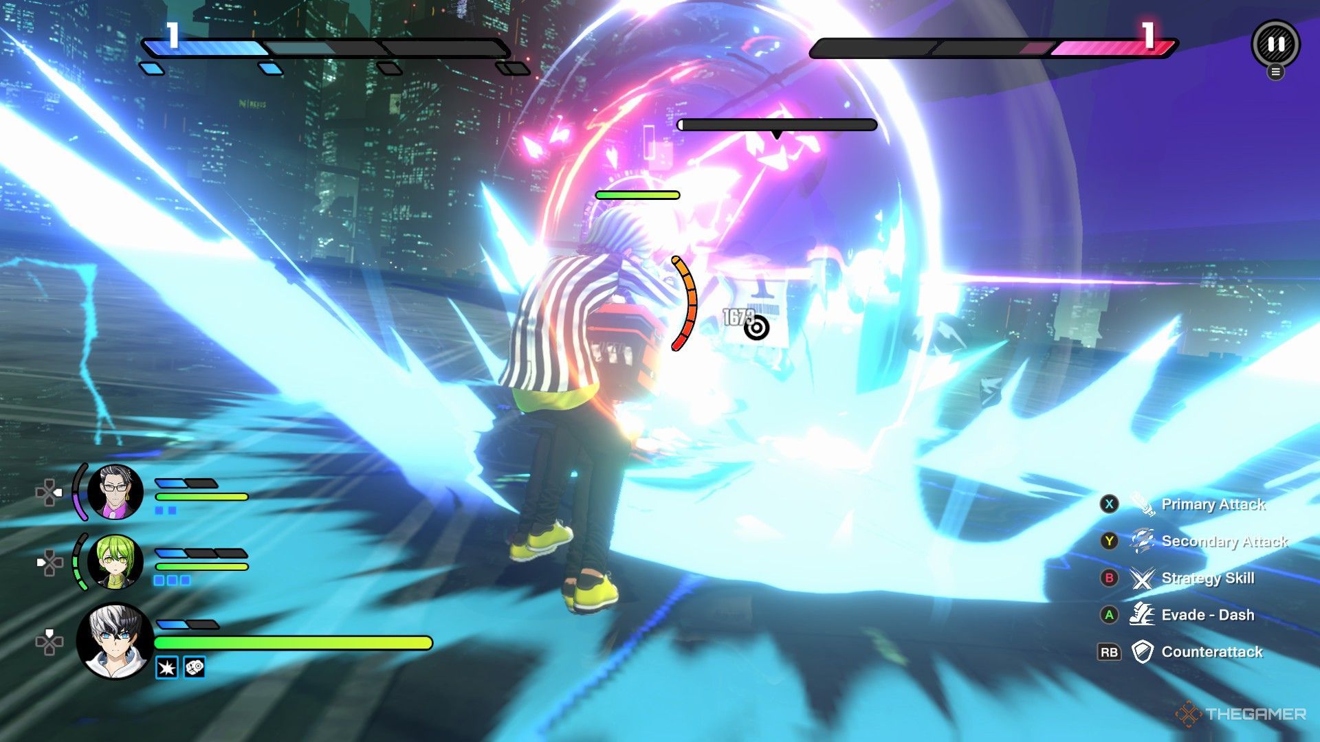 Koishi Kohinata using his special skill after a successful counter attack in Tribe Nine.