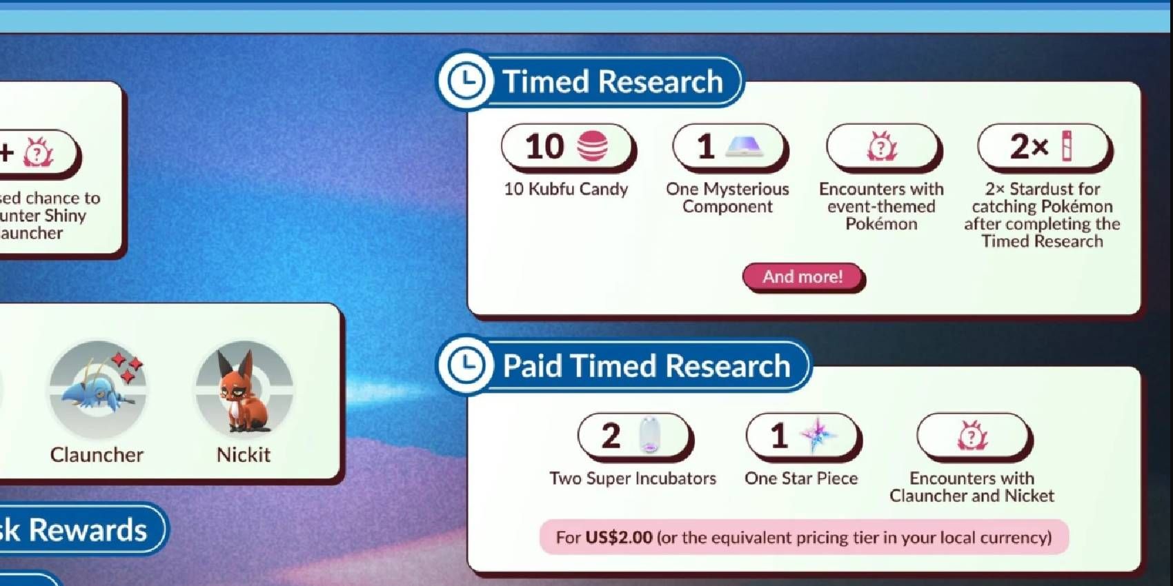 Pokémon GO Research Rewards from Deep Depths event