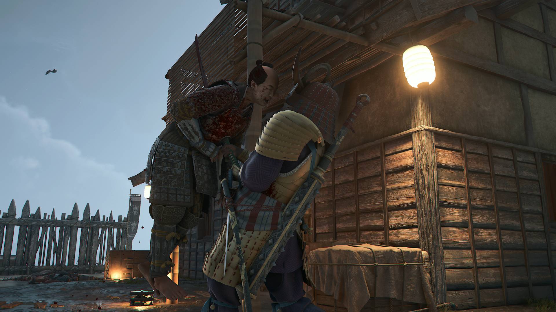 Yasuke lifting a defeated samurai