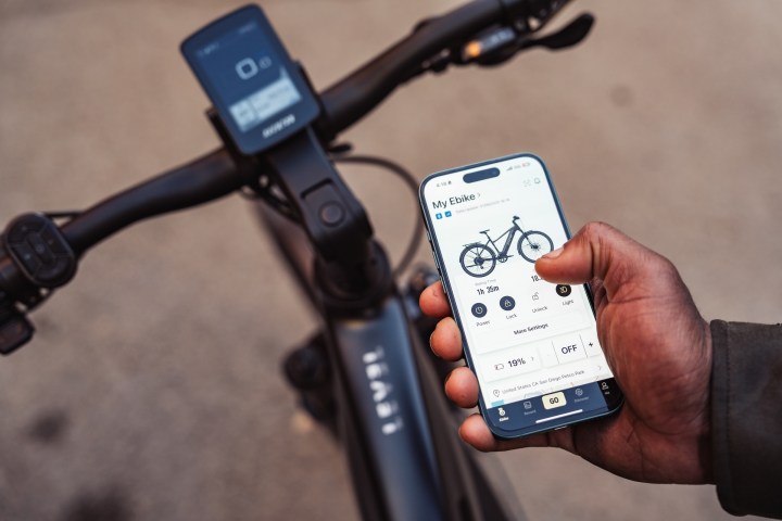 Aventon bike app displayed on a smartphone.