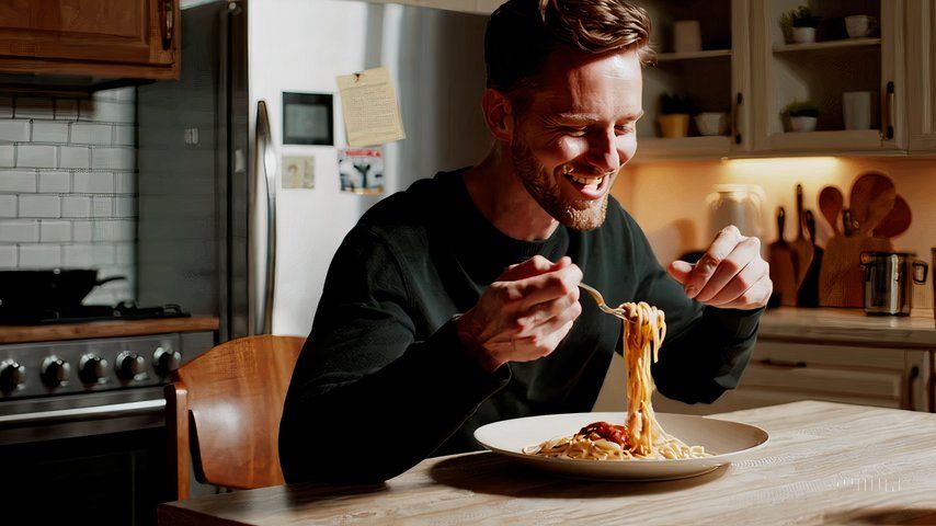 Sora AI video with prompt 'Will Smith eating spaghetti' still