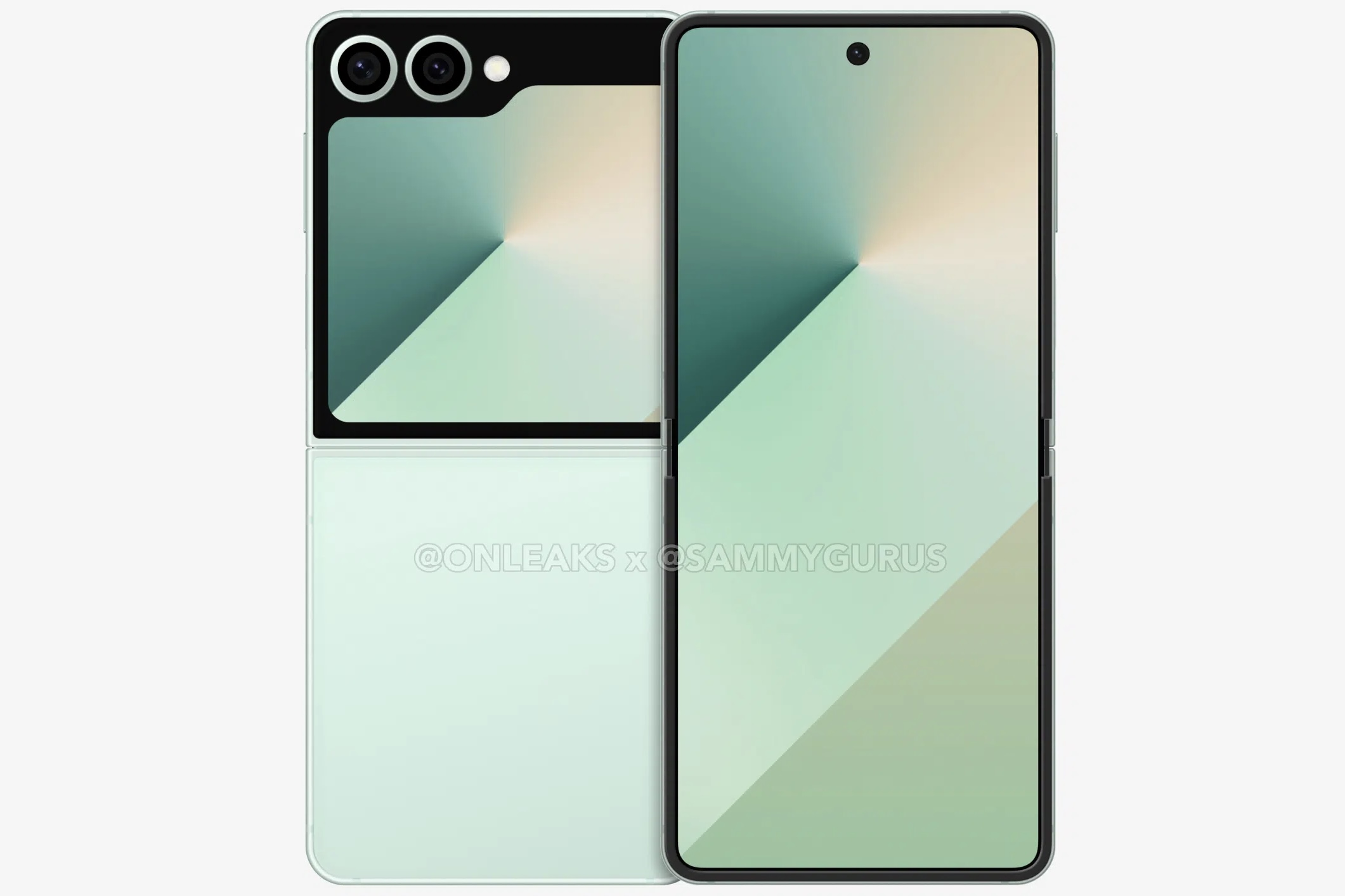 Leaked product renders of Samsung Galaxy Z Flip 7 FE.