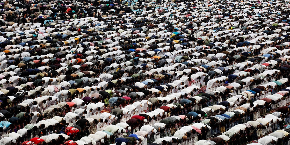 Worshippers during Eid prayer at Education City Stadium in Al Rayyan, Qatar, March 30, 2025. — Reuters