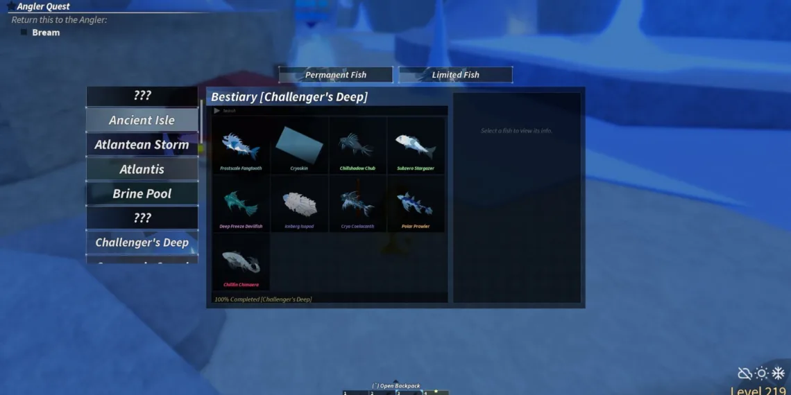 Mastering the Challenger's Deep Bestiary in Roblox: Fisch Guide