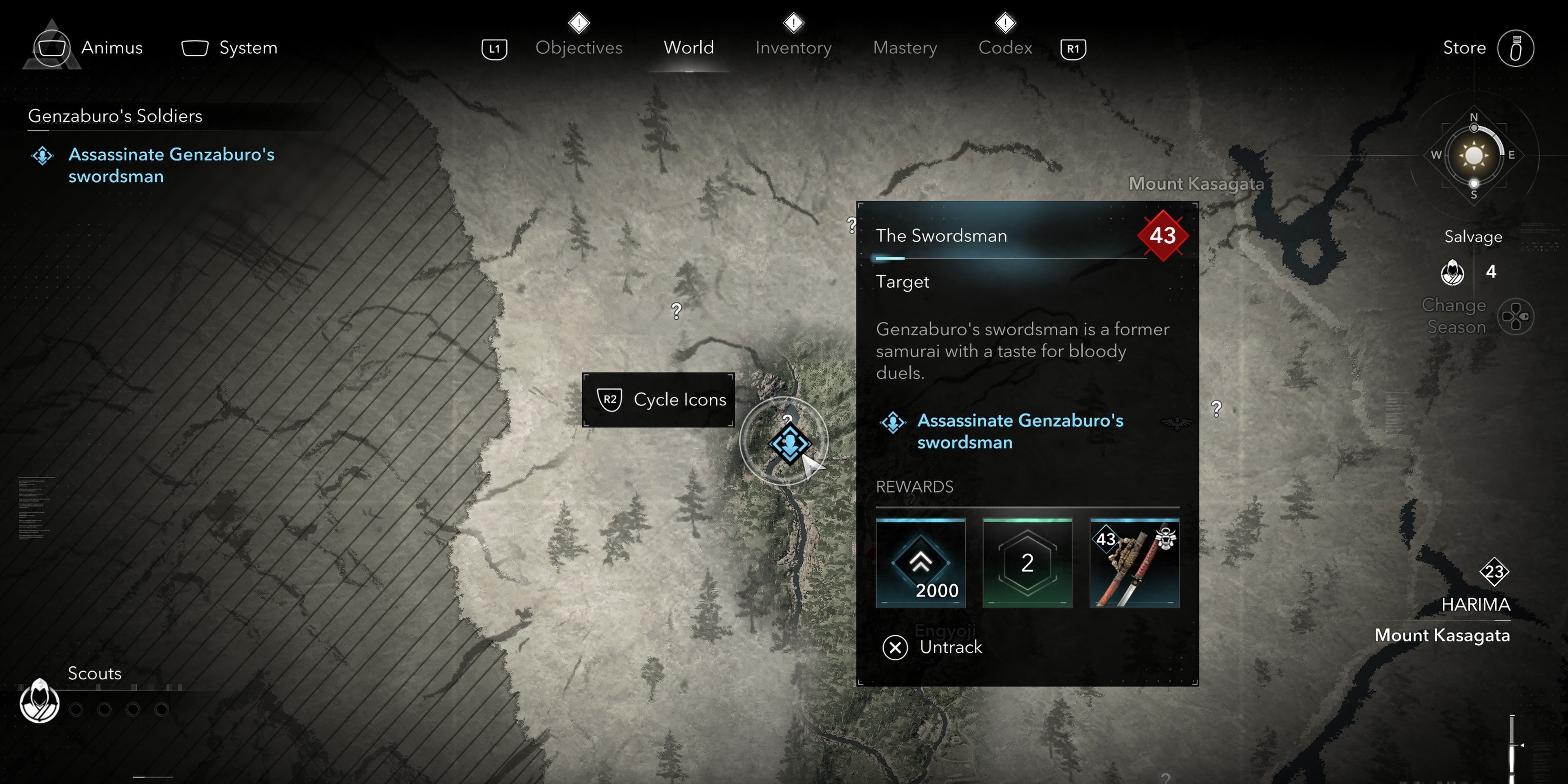 Swordsman location in AC Shadows