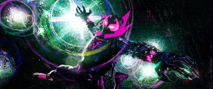 A villain puts his hands up and readies to attack.