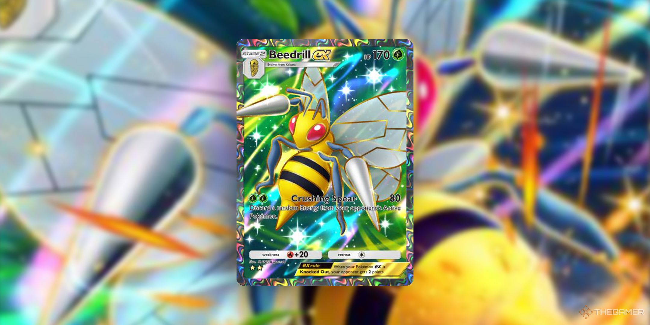 Full art version of Beedrill ex in Pokemon TCG Pocket.