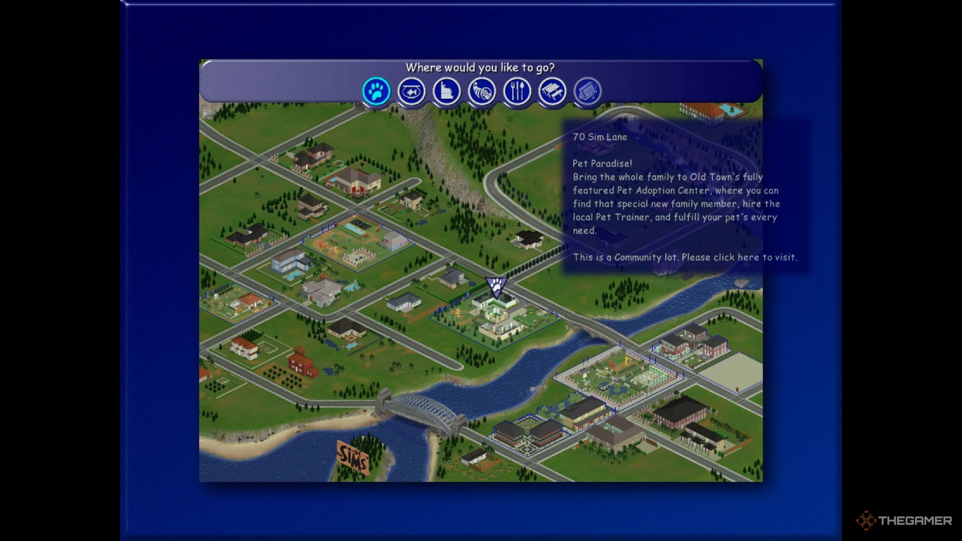 Pet Paradise location in The Sims 1, where you buy cats and dogs.