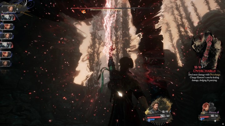 Using Overcharge on a Burgeon in Clair Obscur Expedition 33.