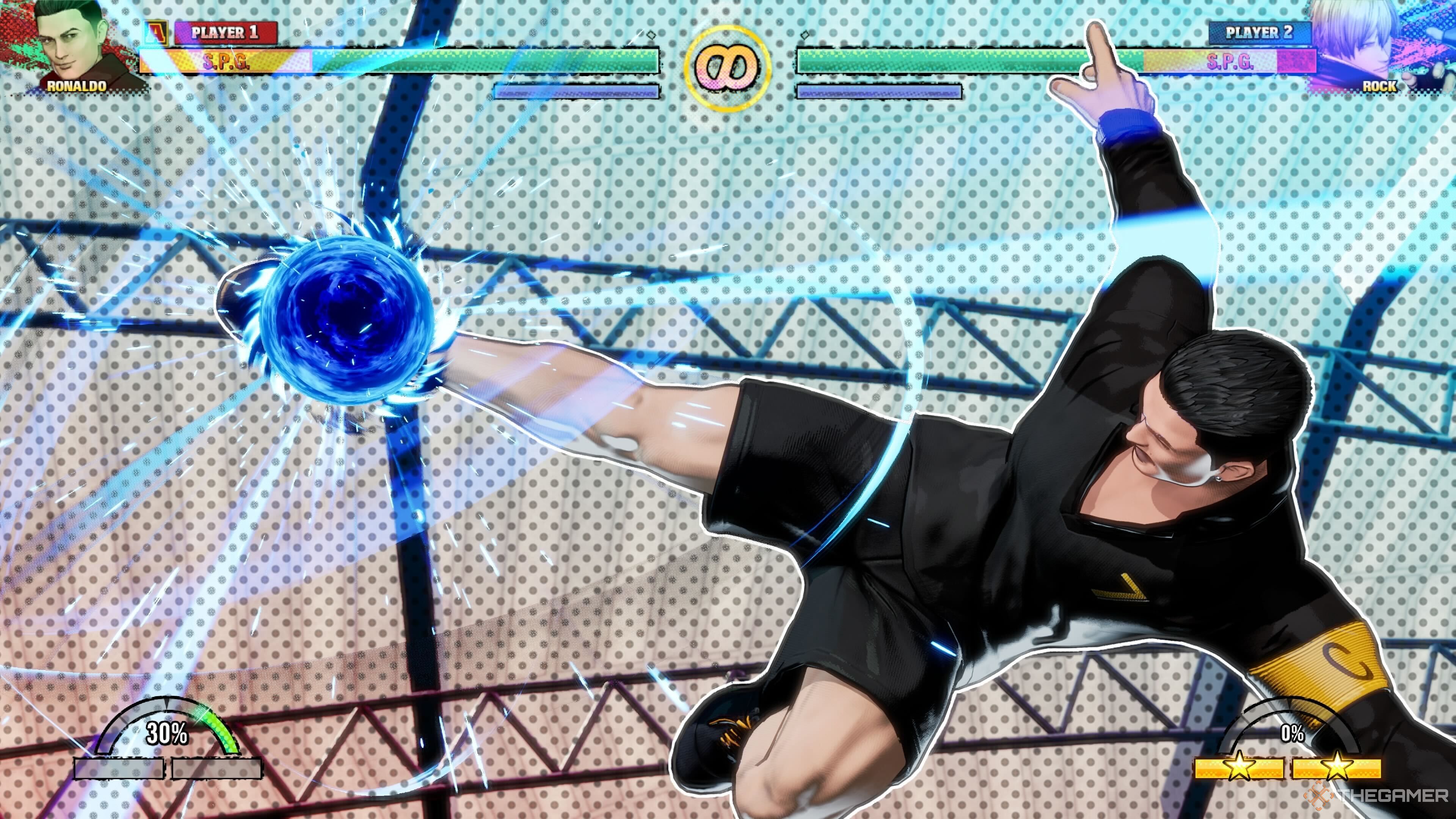 Cristiano Ronaldo performing his ultimate move in Fatal Fury: City of the Wolves.